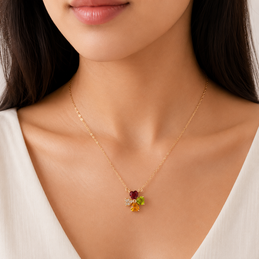 Gemstone Flower Necklace