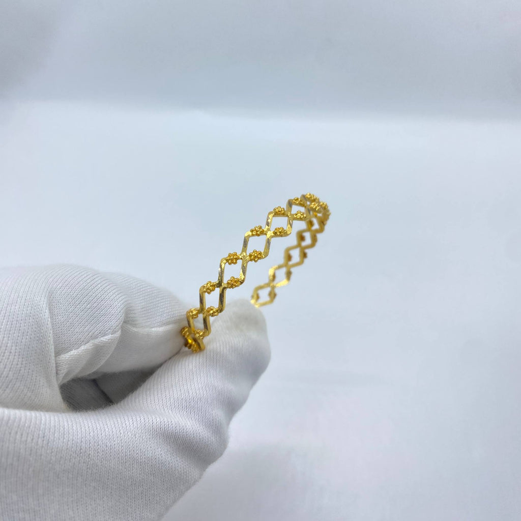 Geometric Diamond Gold Bangle