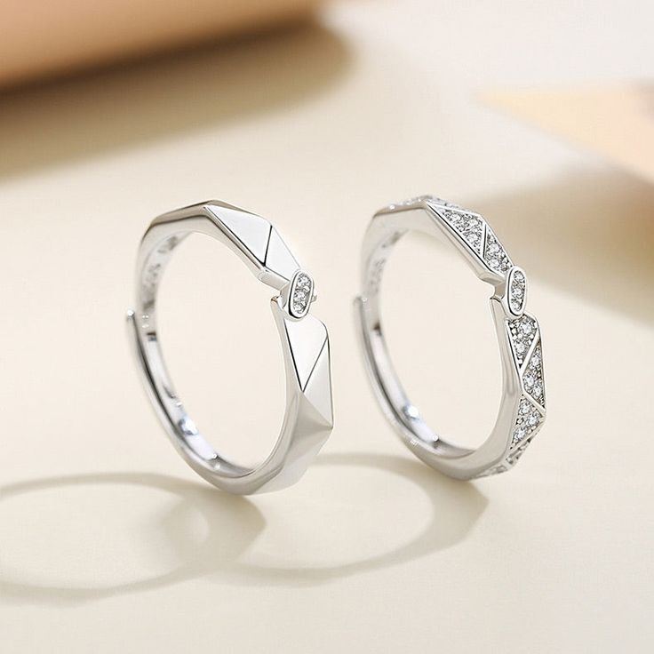 Geometric Love Couple Ring