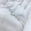 Geometric Mother of Pearl Silver Bracelet