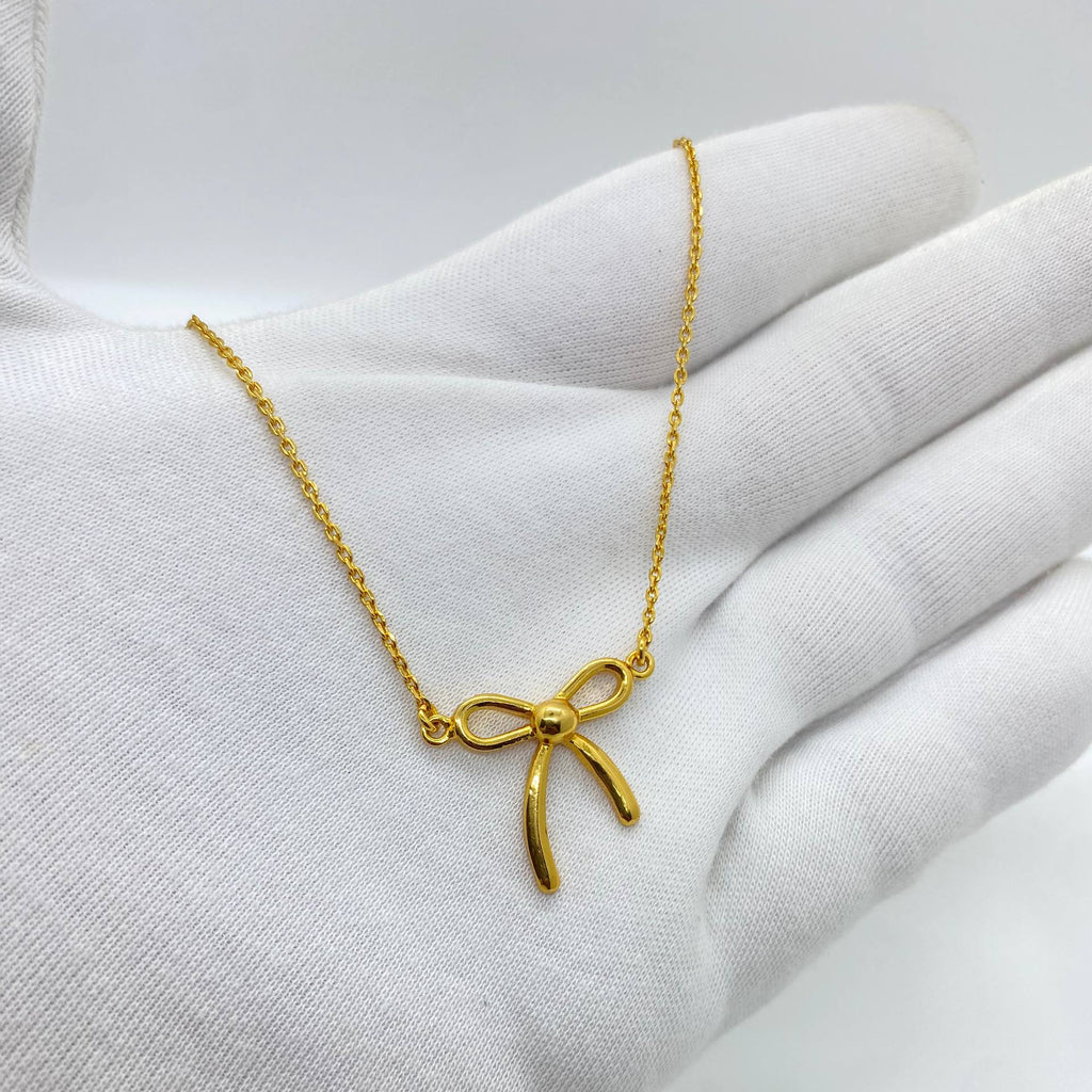 Gold Bow Necklace