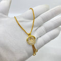 Gold Circle Drop Pendant Necklace