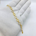 Gold Crystal Circle Link Bracelet