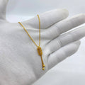 Gold Filigree Drop Pendant Necklace
