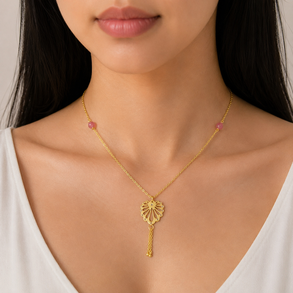 Gold Filigree Tassel Necklace