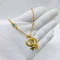 Gold Gender Symbol Charm Necklace