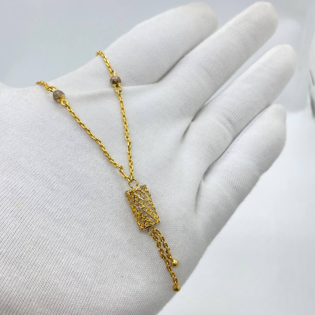 Gold Mesh Tassel Necklace