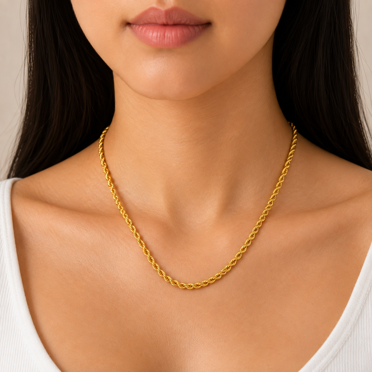 Gold Plated Rope Chain