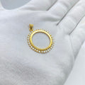 Gold Round Crystal Halo Pendant