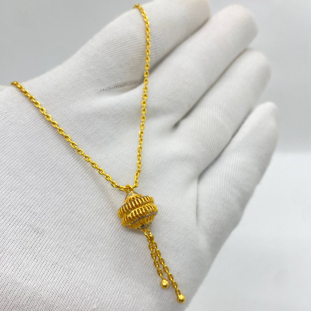 Gold Spiral Tassel Necklace