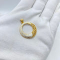 Golden Crystal Swirl Circle Pendant