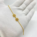 Golden Double Flower Link Bracelet