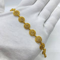 Golden Filigree Round Medallion Bracelet
