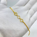 Golden Halo Circle & Heart Bracelet
