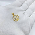 Golden Heart & Circle Charm Pendant