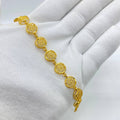 Golden Round Filigree Disc Bracelet