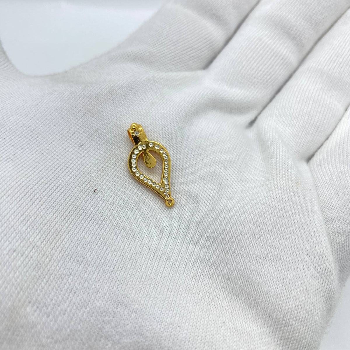 Golden Teardrop Heart Crystal Pendant