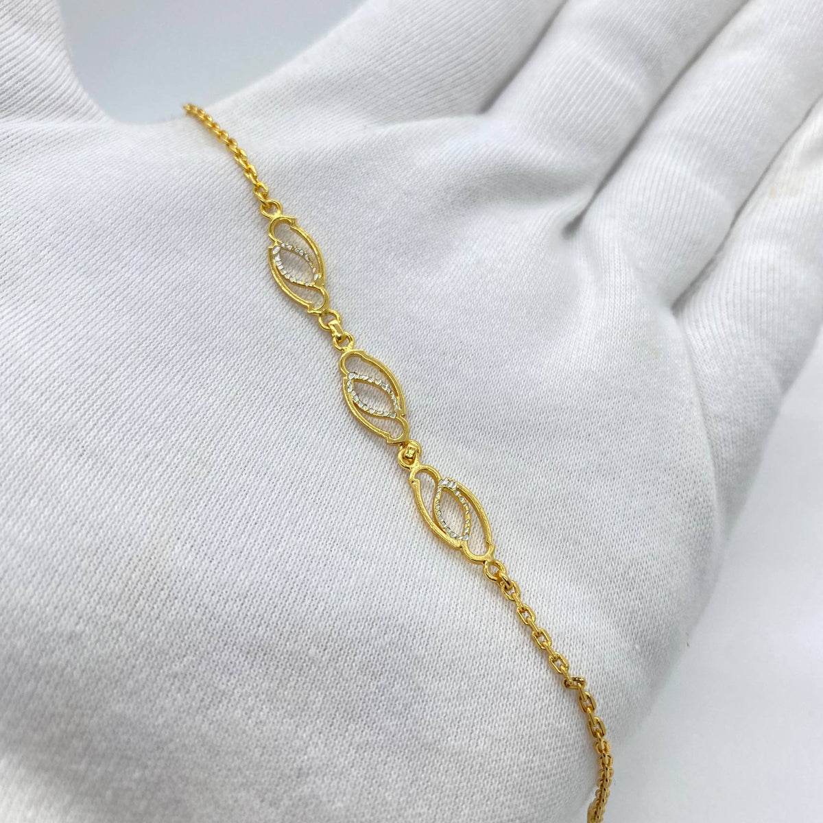Golden Triple Infinity Link Bracelet