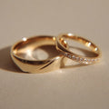 Golden Wave Couple Rings