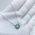 Green Crystal Flower Necklace