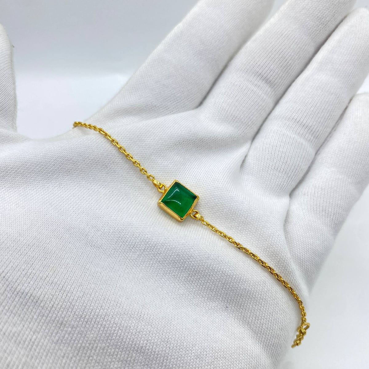 Green Luxe Solitaire Bracelet
