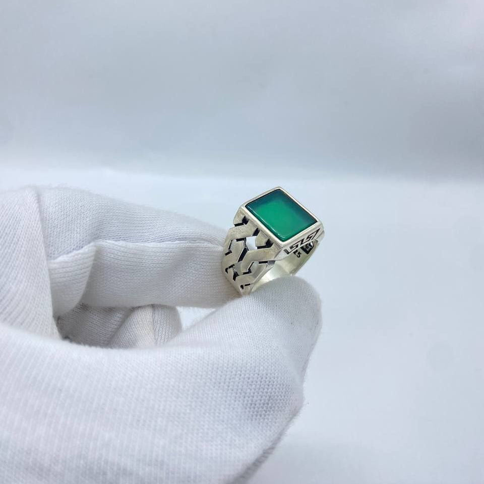 Green Stone Silver  Ring