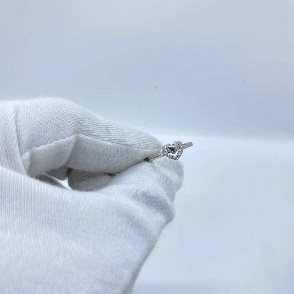  Heart Stone Silver Ring