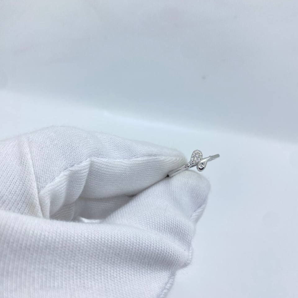 Heart white Stone Silver Ring