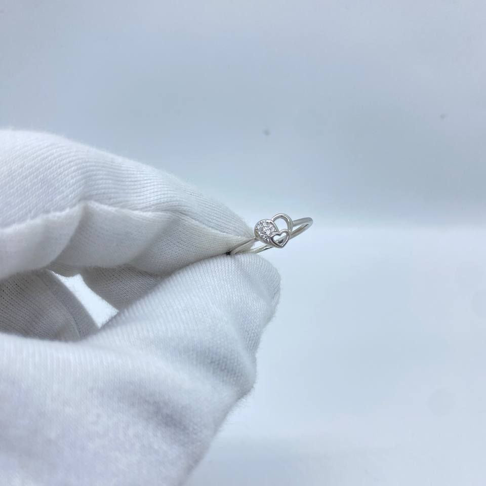 Infinity Heart Stone Silver Ring