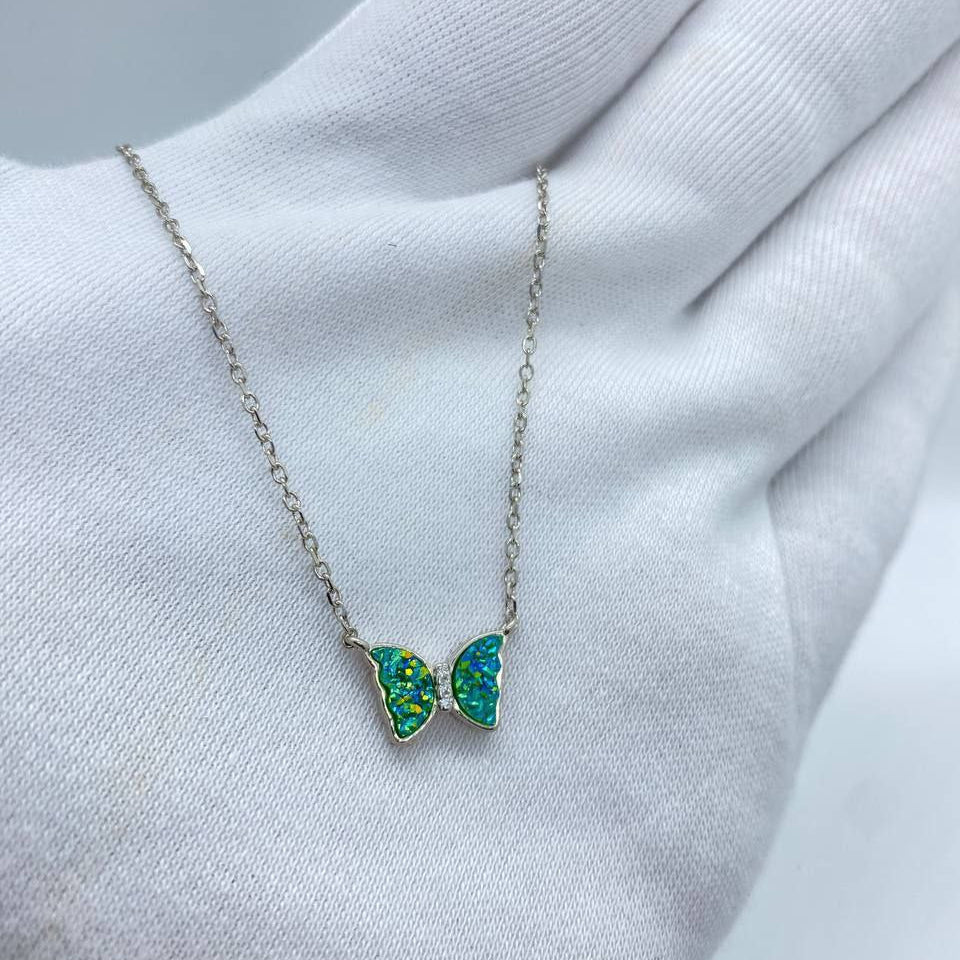 Iridescent Butterfly Necklace