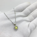 Lime Green Heart Crystal Necklace
