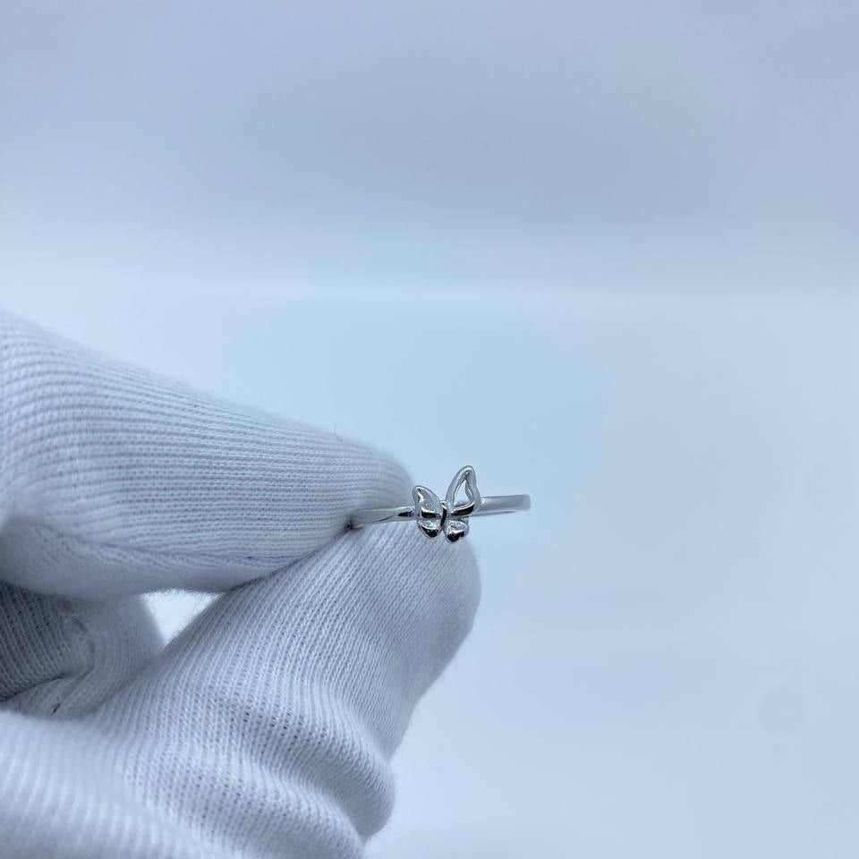 Minimal Butterfly Silver Ring