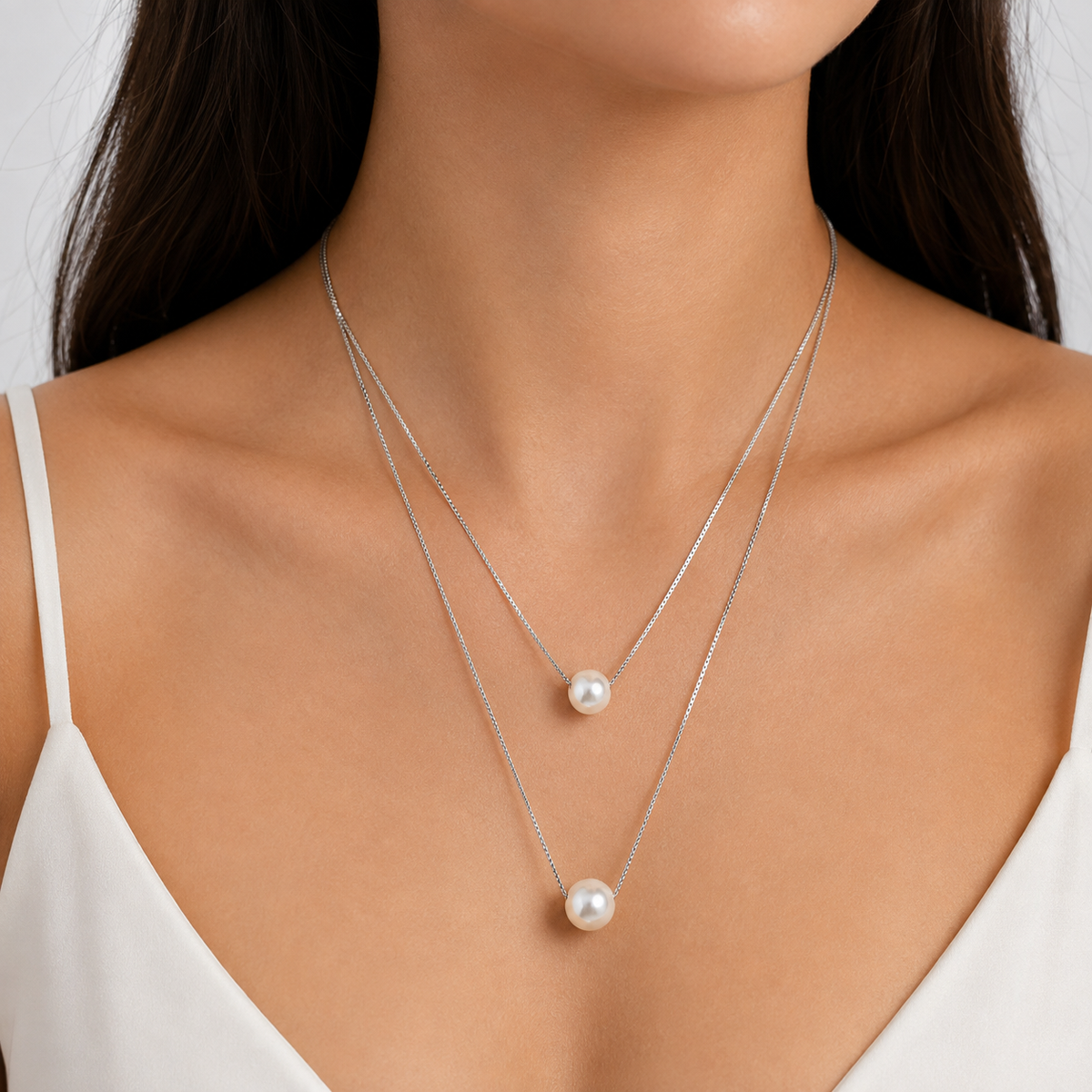 Minimalist Layered Pearl Necklace