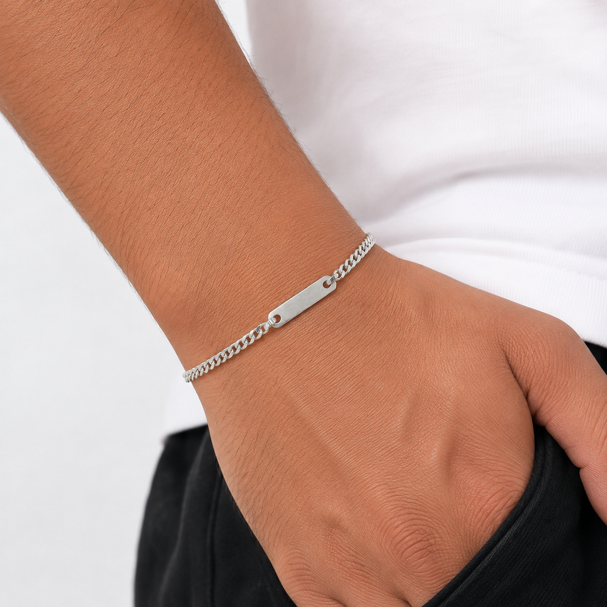 Minimalist Silver ID Bracelet