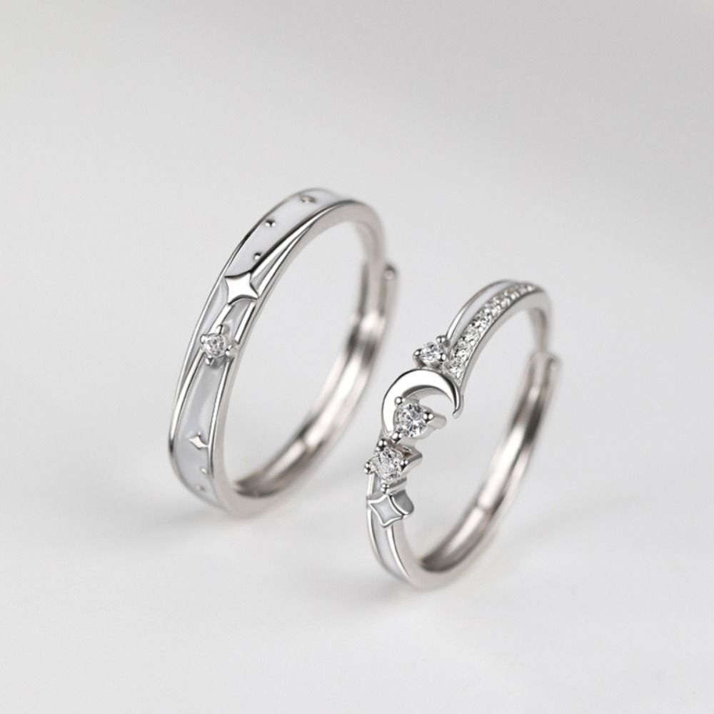 Moon & Star Couple Rings