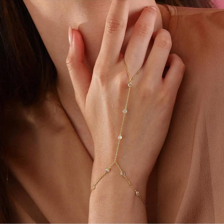 Moon & Star Hand Chain