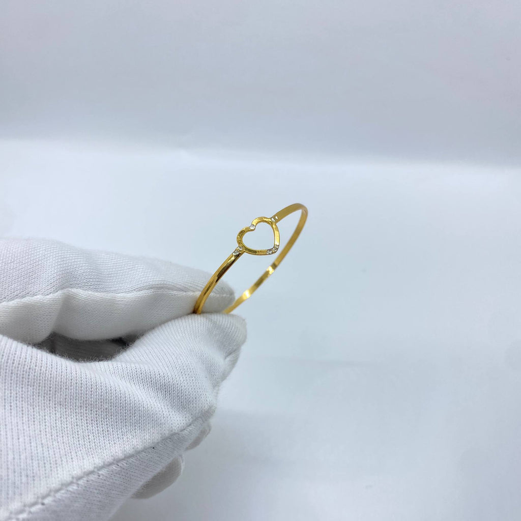 Open Heart Gold Bangle