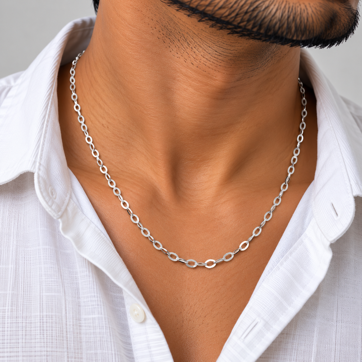 Oval Link Silver Chain