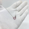 Pink Crystal Heart Pendant Necklace