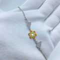 Pink Floral Crystal Bracelet