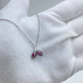 Pink Leaf Pendant Necklace