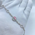 Pink Love Crystal Silver Bracelet