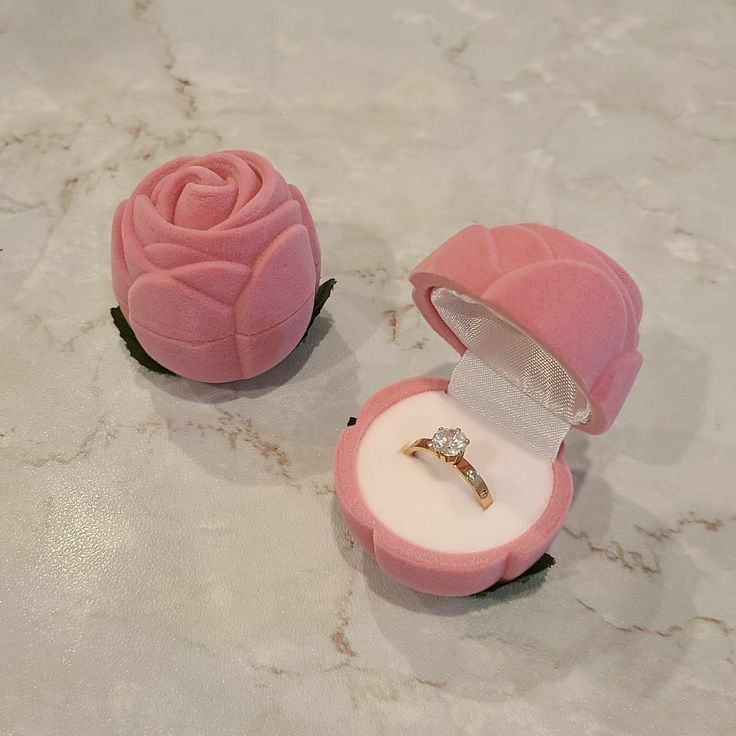 Pink Rose Ring Box