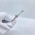 Pink Round Halo Silver Bangle