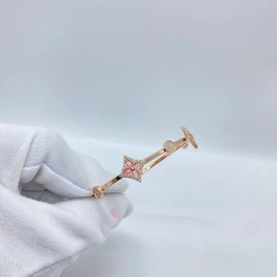 Pink Star Crystal Rose Gold Bangle