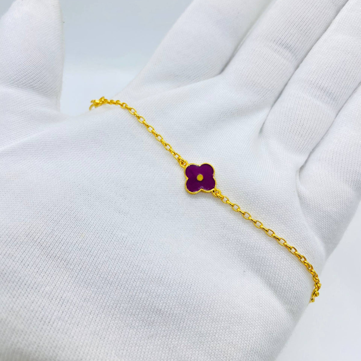 Purple Blossom Gold Bracelet