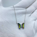 Rainbow Crystal Butterfly Necklace