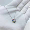 Rainbow Petal Pearl Flower Necklace