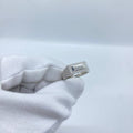 Rectangular Crystal Frame Silver Men’s Ring