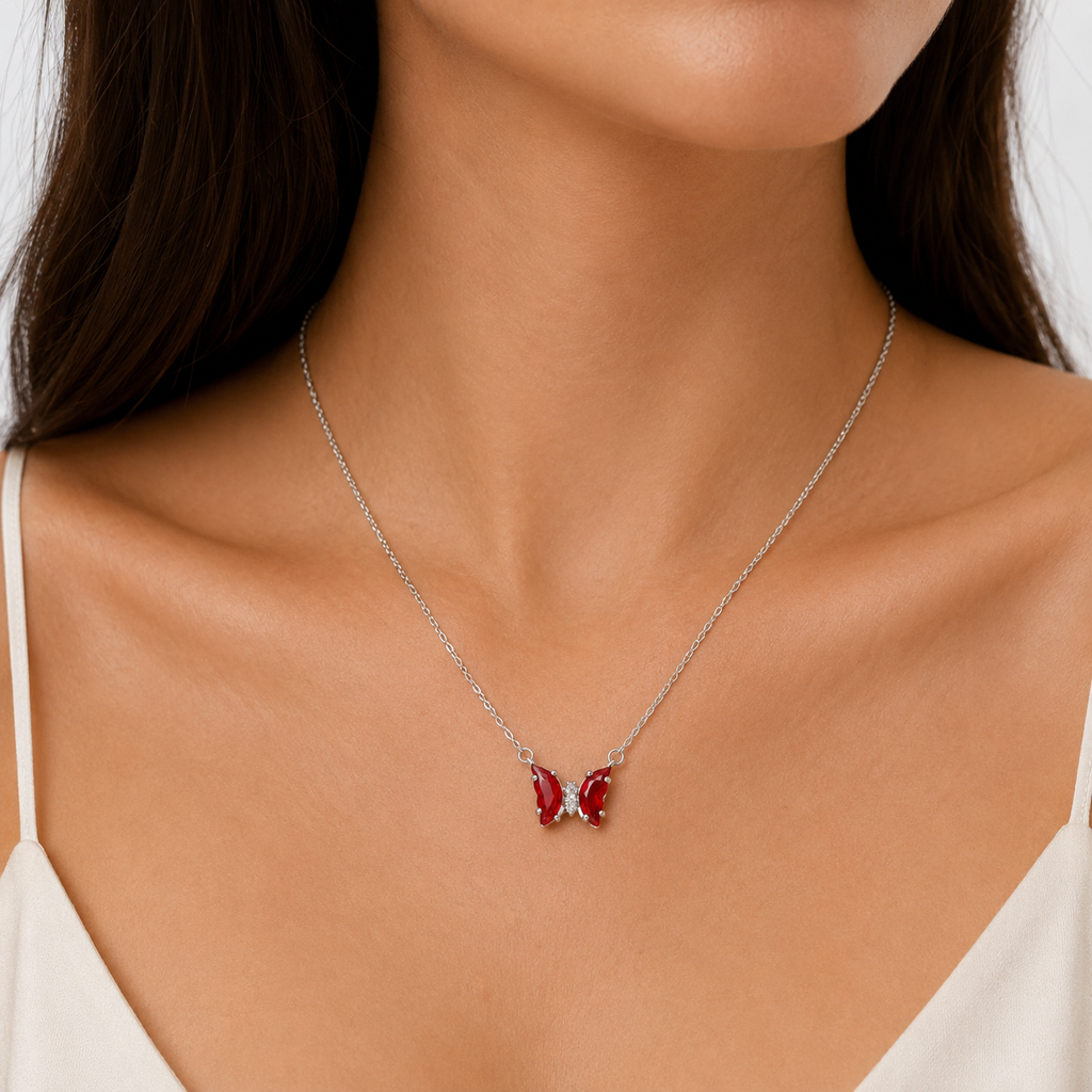 Red Butterfly Necklace